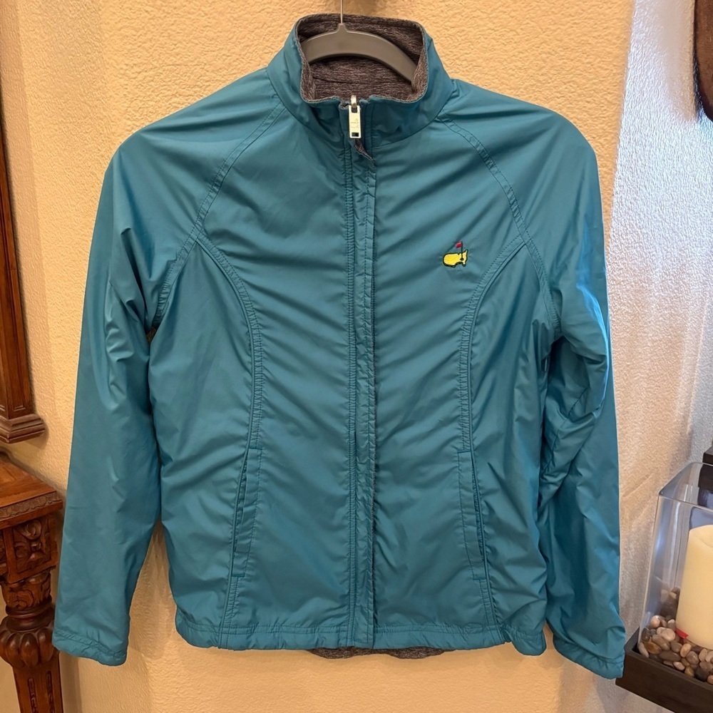 MAGNOLIA LANE TECH Women Masters Teal Gray Reversible Zip Golf Jacket Size XS